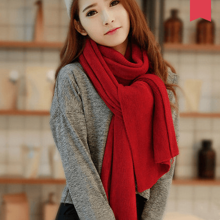 Casual Solid Color Warm and Long Couple Scarf - MRSLM