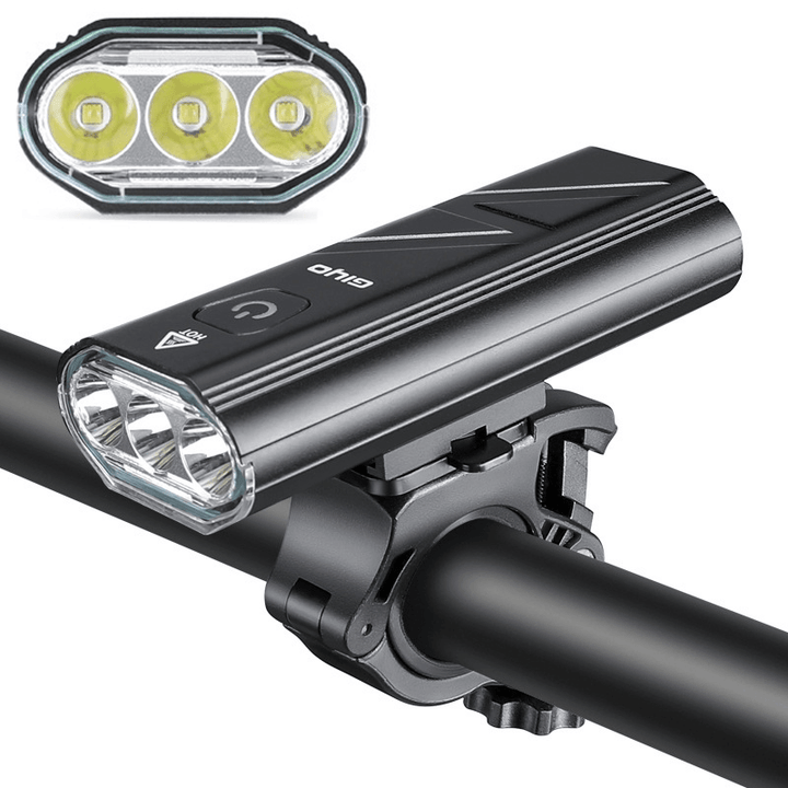 GIYO Bike Light 5-Modes 3*T6 LED Bicycle Front Light USB Charging Bike Headlight Flashlight for MTB Road Bicycle - MRSLM