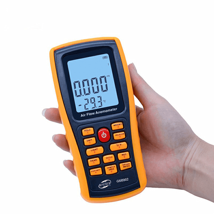 GM8902 0-45M/S Digital Anemometer Wind Speed Meter Air Volume Ambient Temperature Tester with USB Interface - MRSLM
