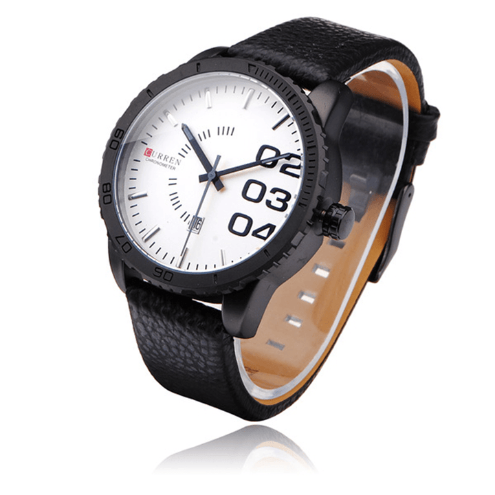 CURREN 8125 Stylish Life Waterproof PU Leather Band Men Quartz Sport Wrist Watch - MRSLM
