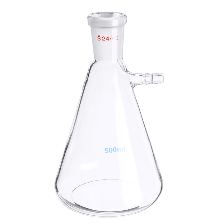 500Ml 24/40 Glass Filtering Flask Lab Filtration Conical Flask Bottle Laboratory Glassware - MRSLM