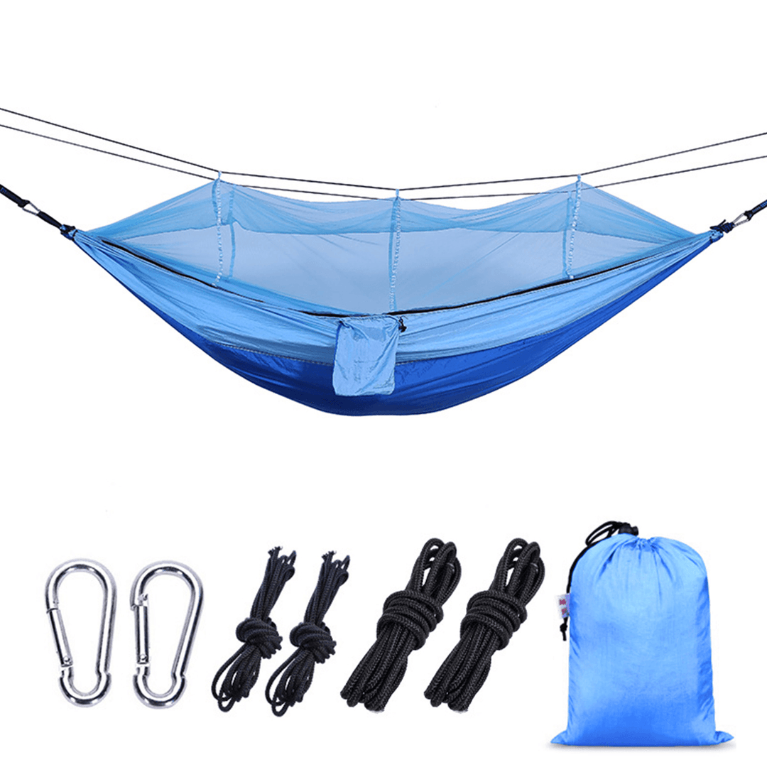Ipree® 260*140CM with Mosquito Net Portable Travel Hammock Comfortable Hommock Camping Bed Fits 2 Persons - MRSLM