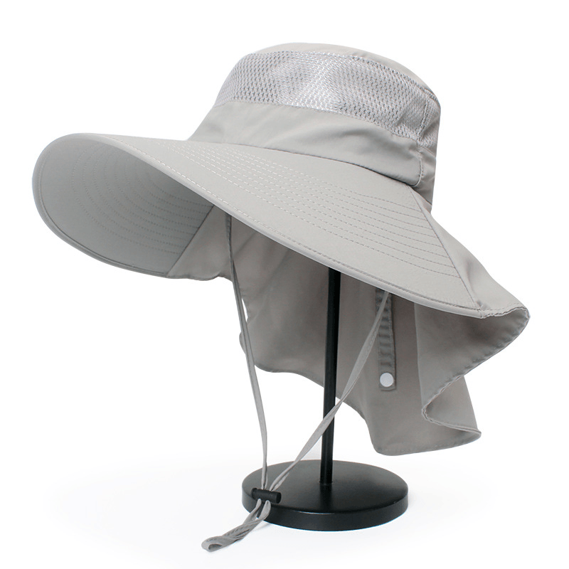 Hat Male Summer Sun Visor Fisherman Hat Outdoor Climbing Sun Hat Neck Guard Sun Hat Anti-Ultraviolet Fishing Hat - MRSLM