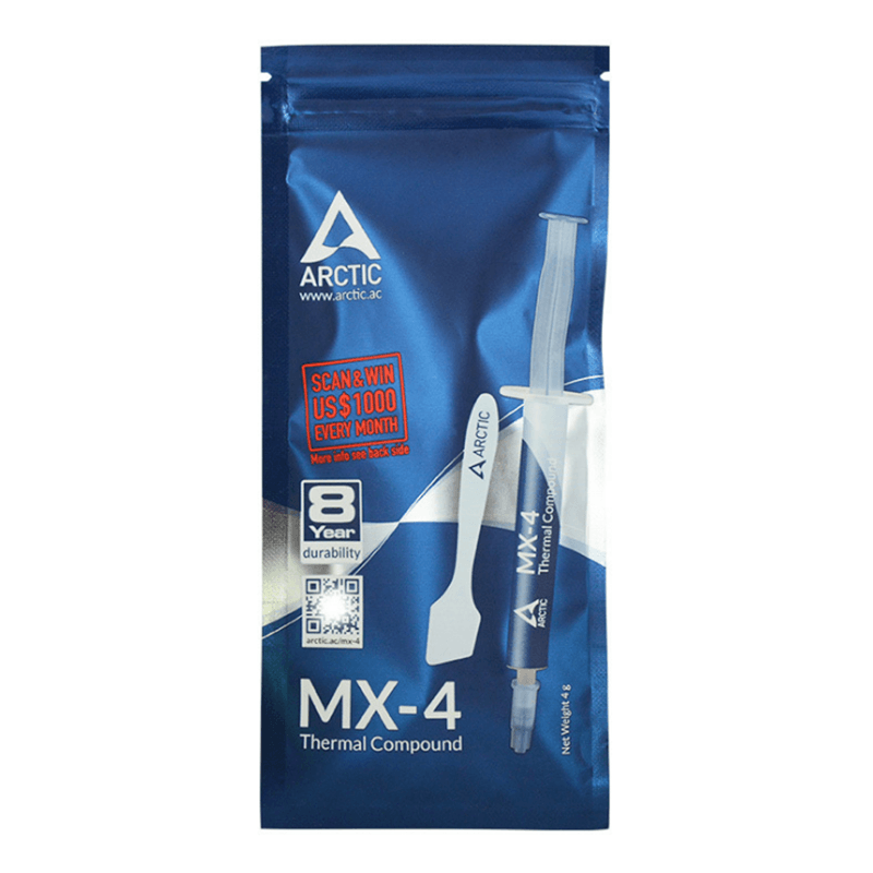 Arctic MX-4 4g Thermal Silicon Grease Thermal Grease Paste Thermally Compound for CPU Cooling Heat Sink - MRSLM