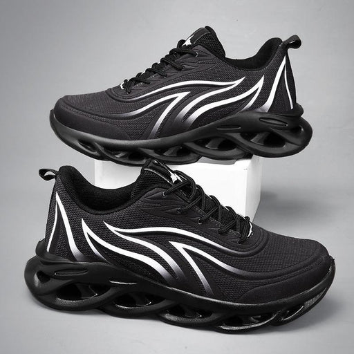Men's sports mesh running shoes, flame pattern, view 3 - MRSLM