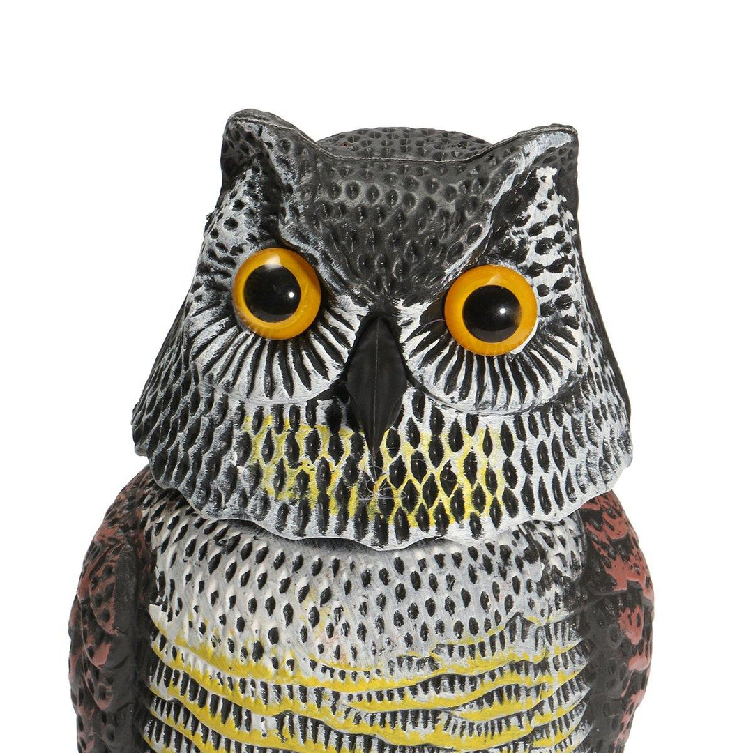 Artificial Resin Owl with Rotating Head Outdoor Hunting Decoy Garden Yard Landscape Ornament - MRSLM