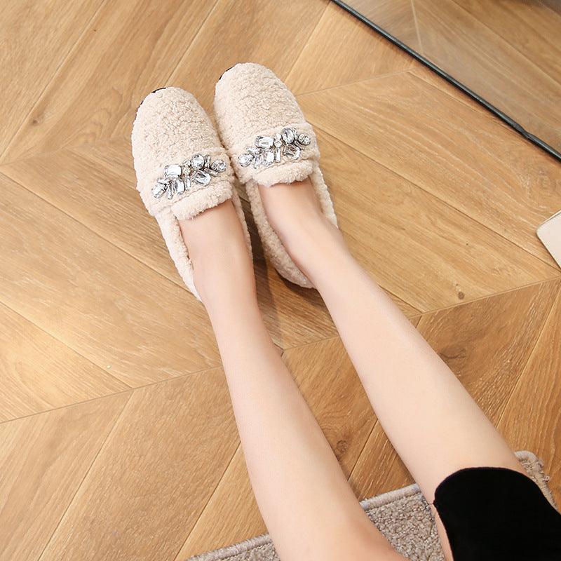 Wear Lamb Wool Lazy Shoes With Cashmere - MRSLM