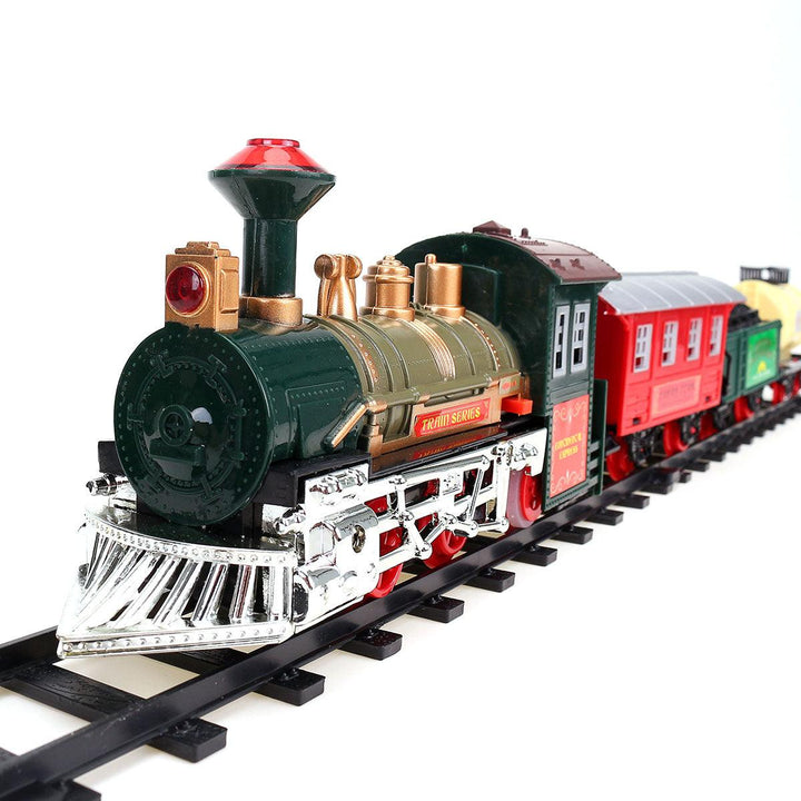 Christmas Electric Rail Train Tracks Set Lights Sound Kids Toys Gift - MRSLM
