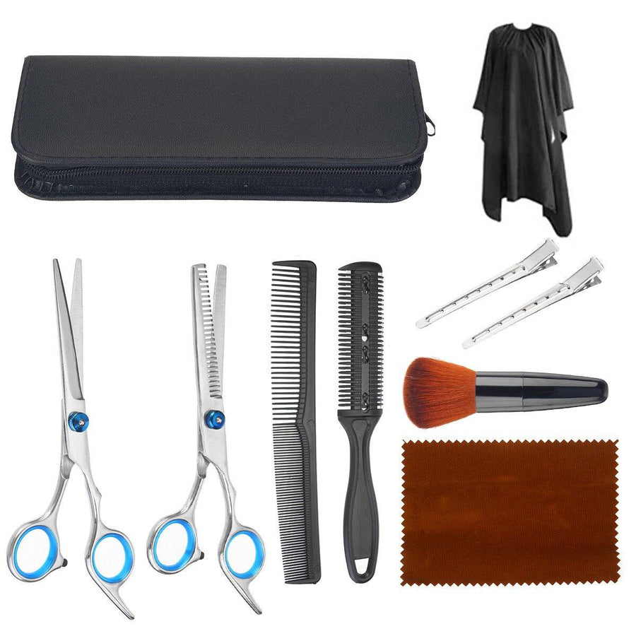 4/7/8/9/10Pcs Professional Hairdressing Scissors Set Hair Cut Thinning Shears Comb Hairpins - MRSLM