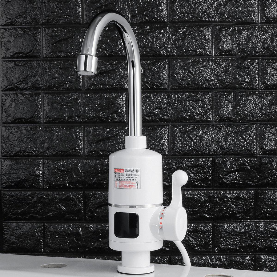 3000W Tankless Instant Electric Hot Water Heater Faucet LED Kitchen Bathroom Heating Tap - MRSLM