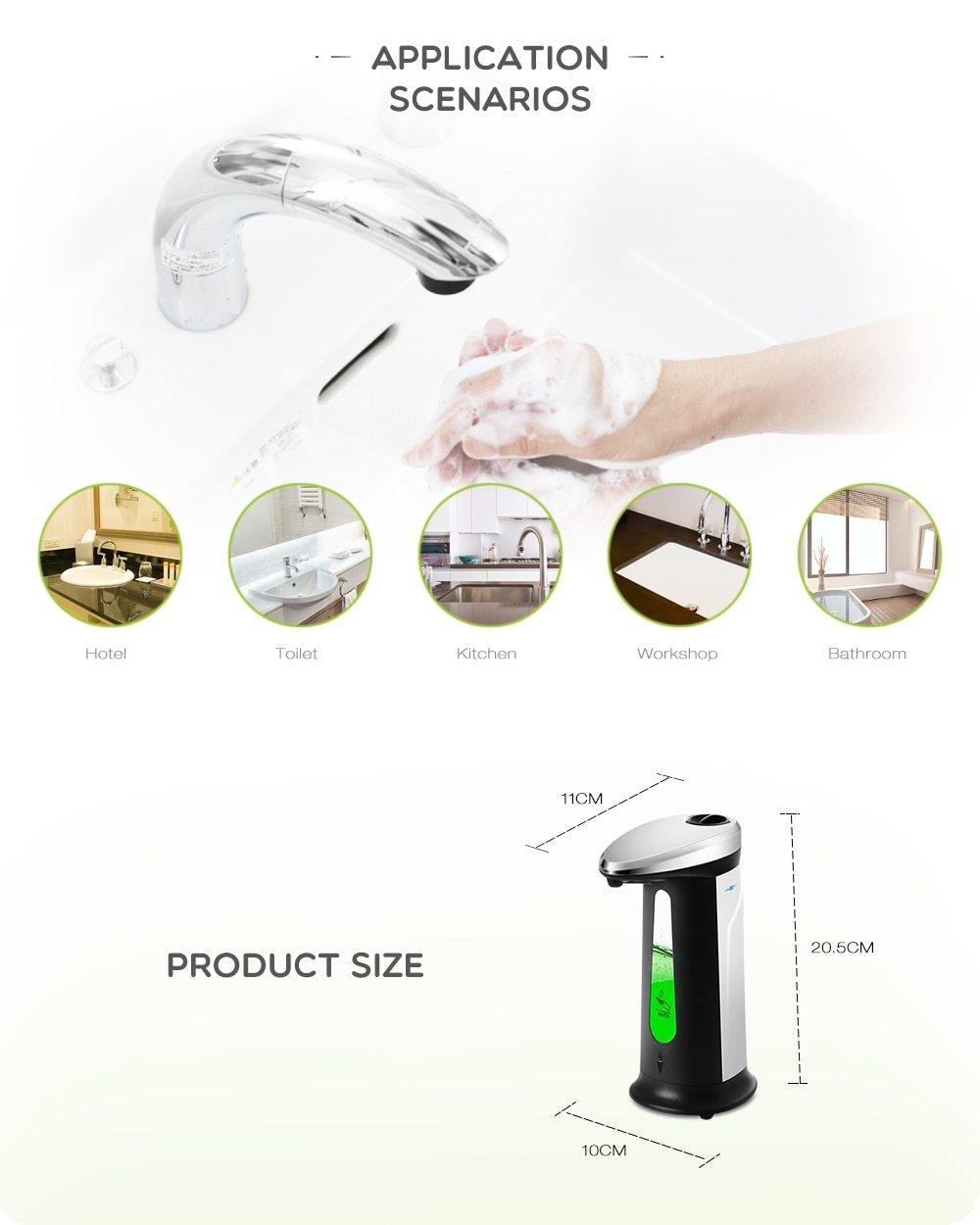Automatic Liquid Soap Dispenser Smart Sensor Touchless 400Ml - MRSLM