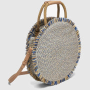 Straw woven round fringe beach bag - MRSLM
