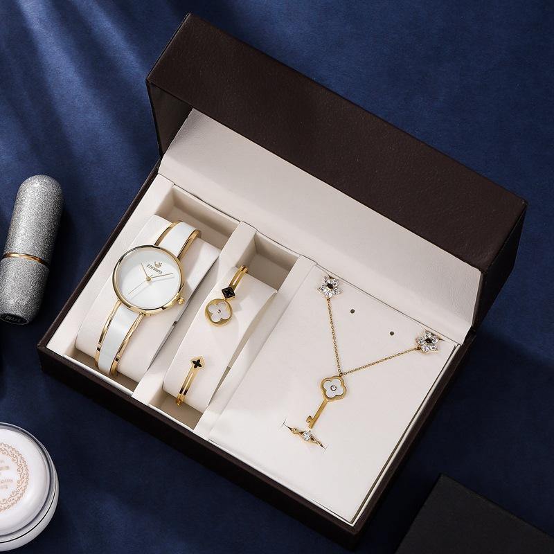 Gift Box Watches Set Bracelet Necklace Earring Ring Set - MRSLM