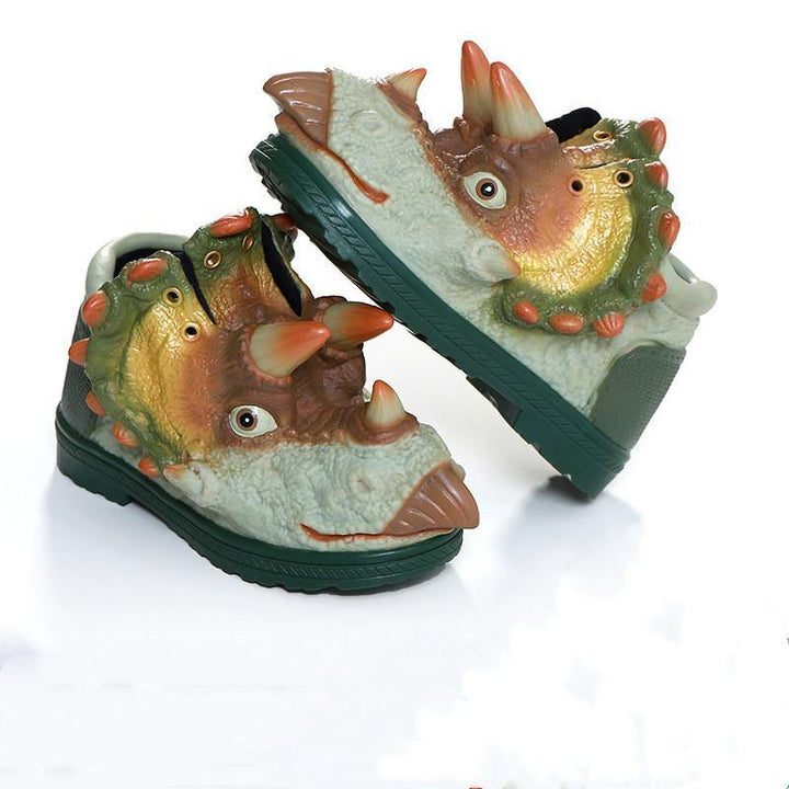 Creative Runaway Dinosaur Children's Shoes Waterproof Non-slip Rain-proof Boy Sports Shoes Toddler Shoes Plus Velvet Baby Funny Shoes - MRSLM