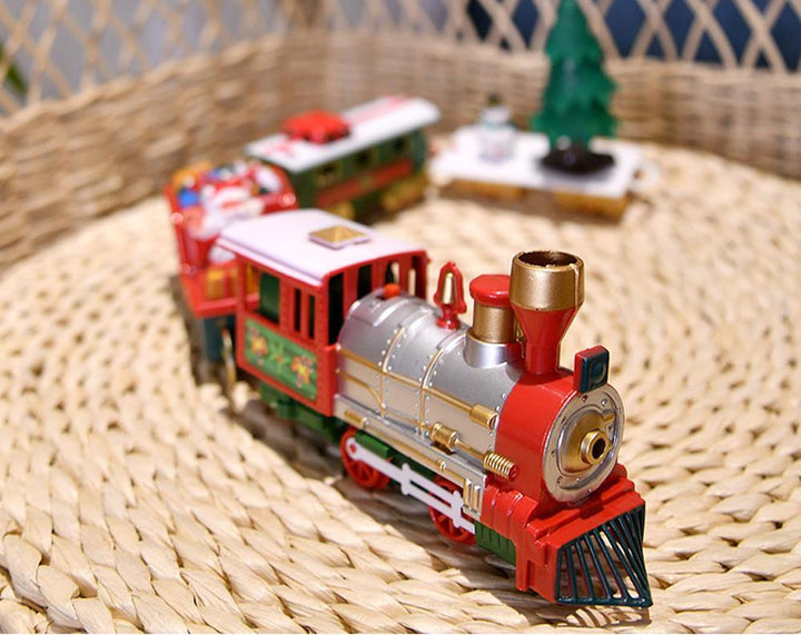 Toy Train Set with Lights and Sounds Christmas Train Set Railway Tracks Battery Operated Toys - MRSLM
