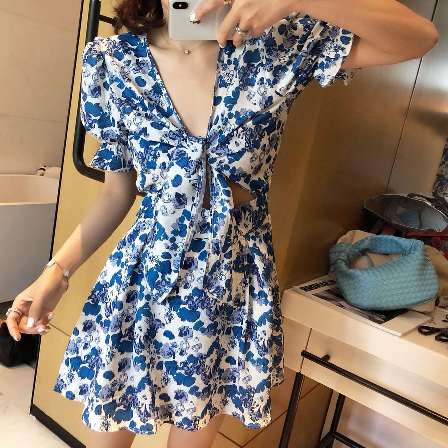 Floral puff sleeve dress - MRSLM