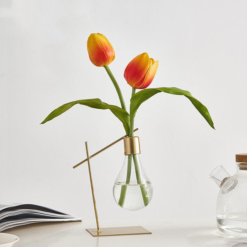 Wrought iron glass hydroponic vase - MRSLM