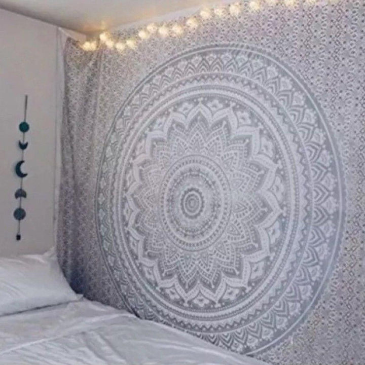 Indian Mandala Tapestry Bohemian Hippie Wall Hanging Decor Queen Bedspread Throw - MRSLM