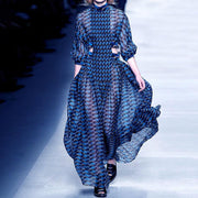 Openwork striped long dress - MRSLM