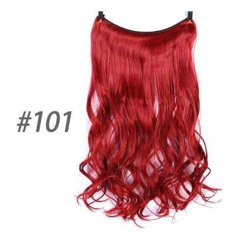 S-noilite 20 inches Invisible Wire No Clips in Hair Extensions Secret Fish Line Hairpieces Silky Straight Synthetic - MRSLM