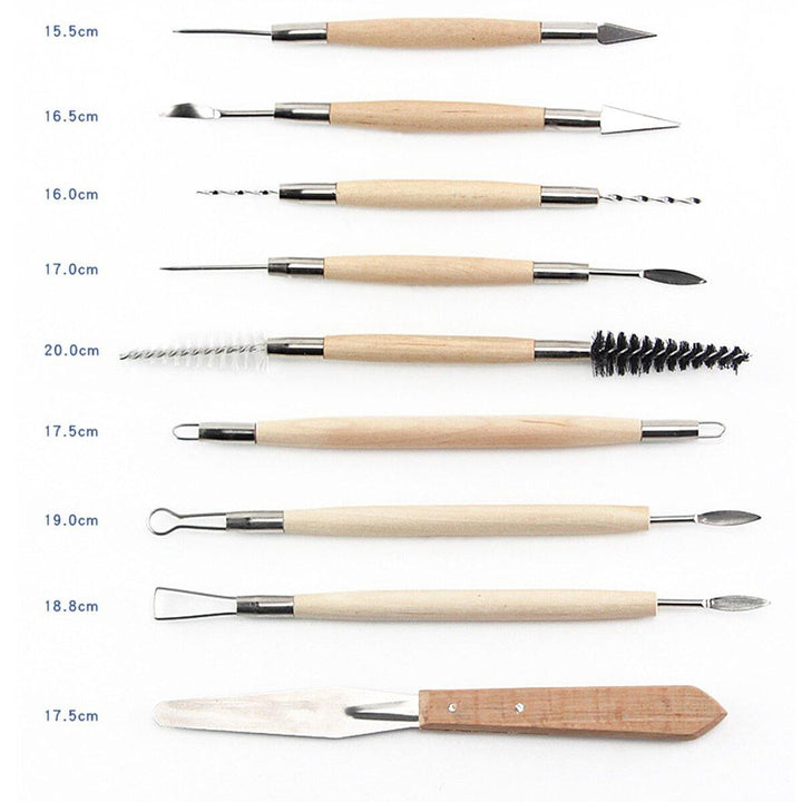 27PCS Clay Tools Soft Pottery Toolkit Set Sculpture Set Lace Cleaning Carving Knife Pottery Tools - MRSLM