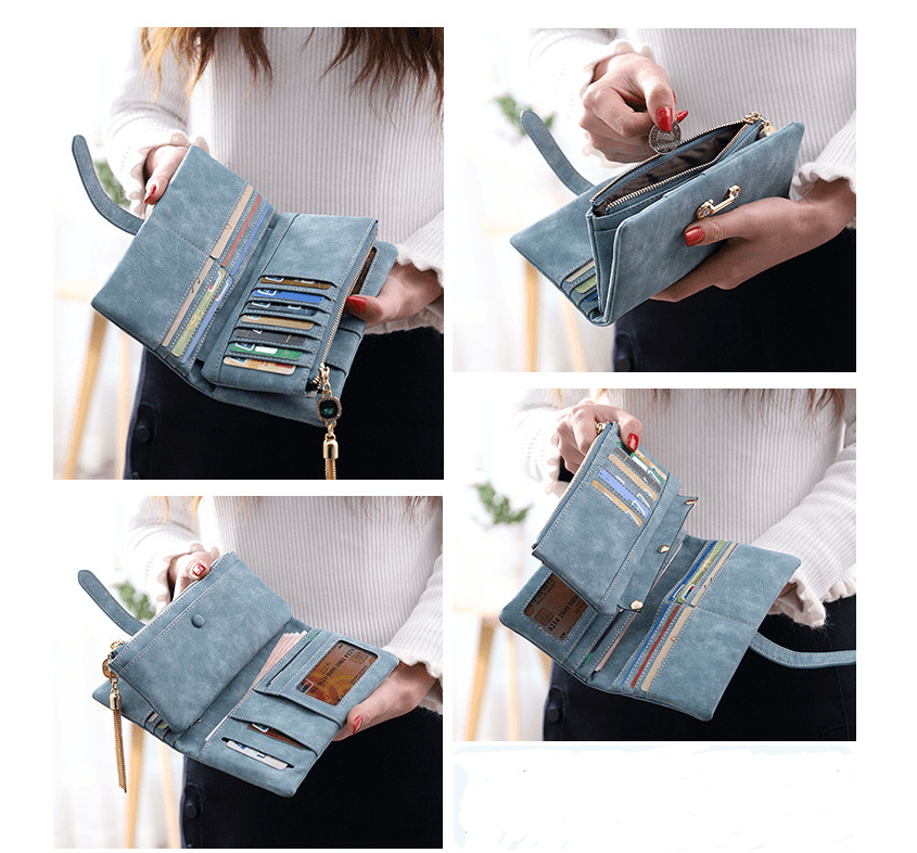 Scrub ladies multi-function coin purse tassel pendant wallet ladies wallet - MRSLM
