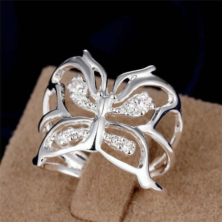 Silver Butterfly Zircon Ring (Silver) - MRSLM