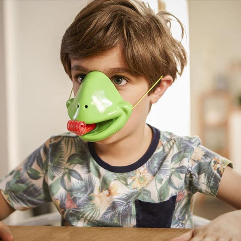 Funny Chameleon Lizard Toy Mask Wagging Tongue - MRSLM