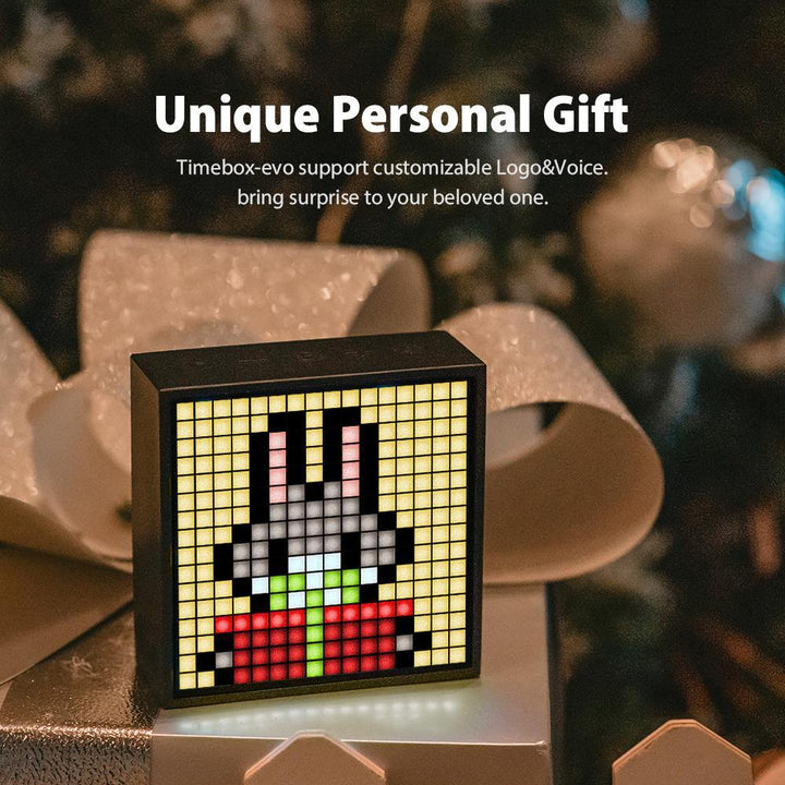 Bluetooth Portable Speaker with Clock Alarm Programmable LED Display for Pixel Art Creation Unique Gift - MRSLM