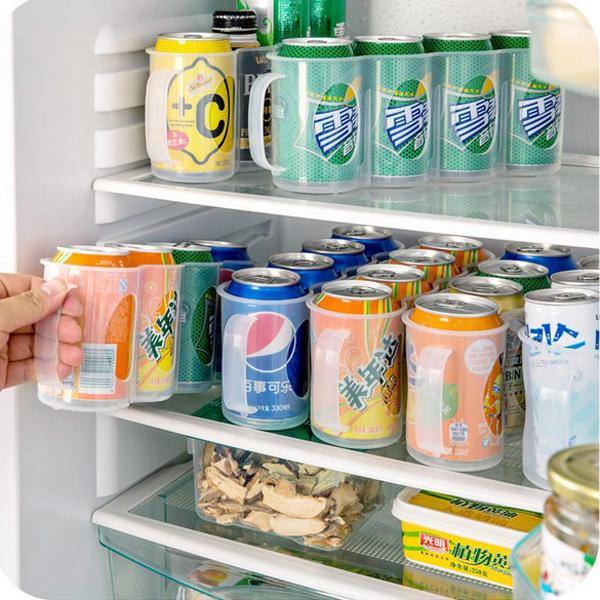 Honana CF-KT04 Cans Storage Box Refrigerator Fridge Organizer Four Case Sauce Bottle Container - MRSLM
