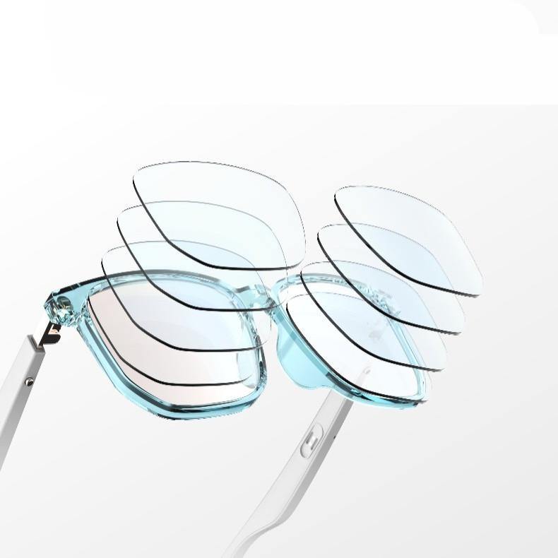 Bluetooth Mobile Phone Smart Glasses Voice Call Music Anti Blue Light Intelligent White Unisex Eyeglasses (Haimo USB) - MRSLM