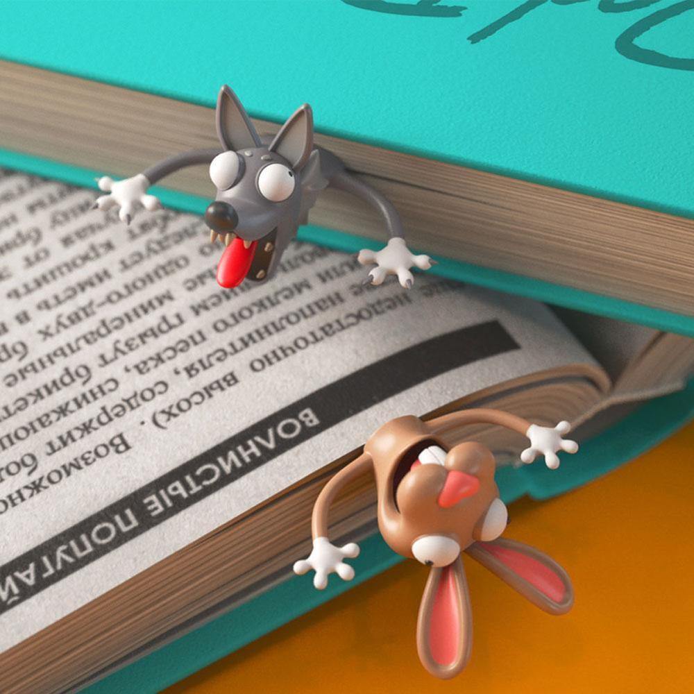 3D Stereo Cartoon Lovely Animal Bookmark Original Cute Cat PVC Material Student Children School Stationery for Kids Gift - MRSLM