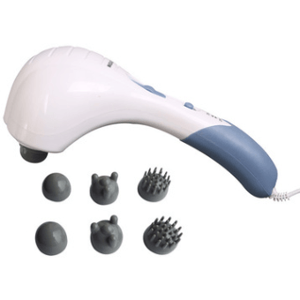 Massager Full Body Handheld Electric Vibrating Double Head Neck Back Relax (Blue) - MRSLM