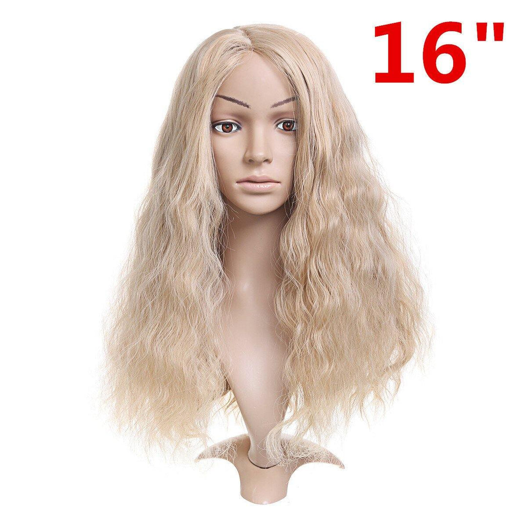 14-26'' Long Blonde Wavy Wig Synthetic Lace Front Wig Heat Resistant Fiber Hair - MRSLM