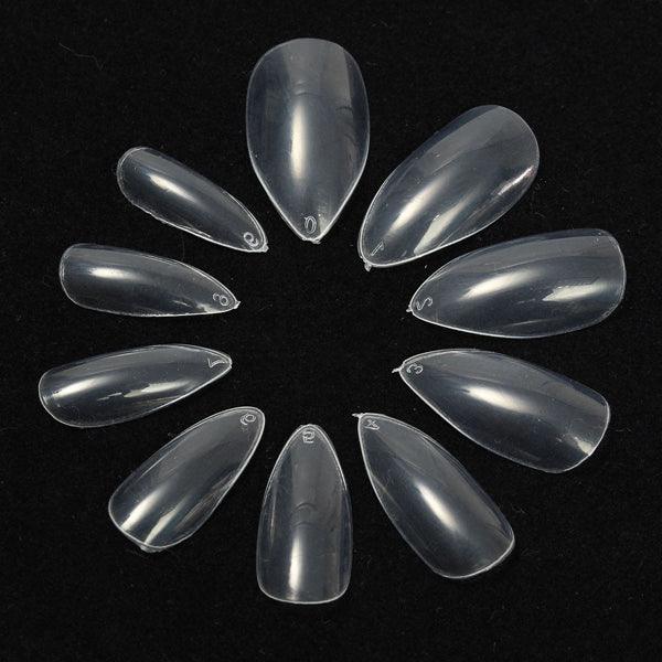 600pcs Almond Oval Shape Stiletto Pointy Full False Nail Art Tips Claw Acrylic Gel Polish - MRSLM