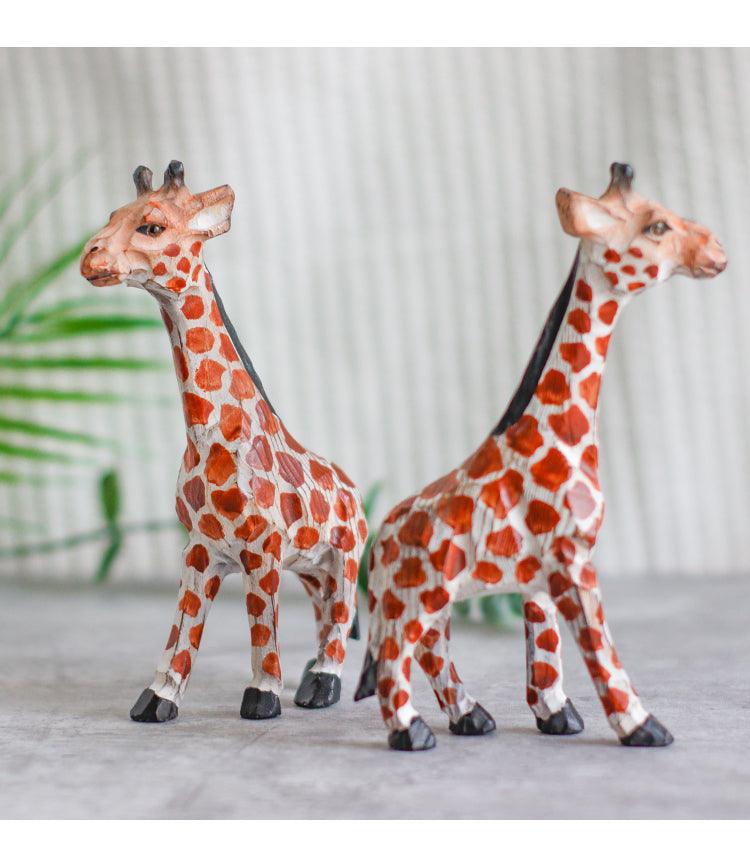 Modern Handmade Carving Giraffe Solid Wood Cute - MRSLM