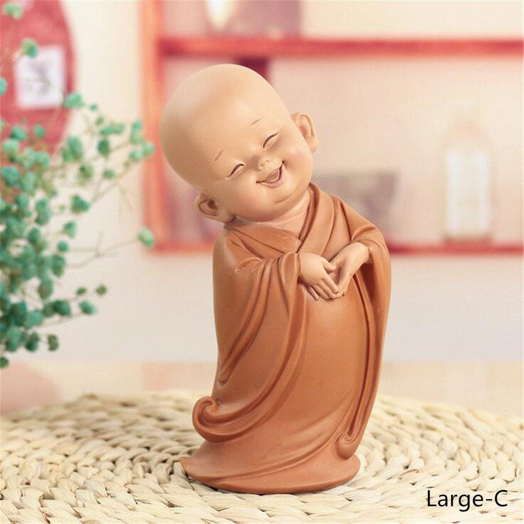 Resin Hand-carved Statue Monk Sculpture Gift Car Home Decorations - MRSLM