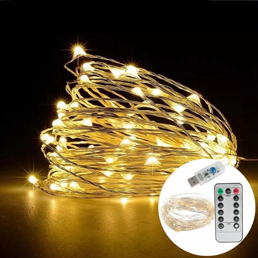 12M 100LED 8 Modes String Light USB Holiday Christmas Lights Decorative Lamp for Home Indoor Party Wedding Garland Christmas Decorations Clearance Christmas Lights - MRSLM