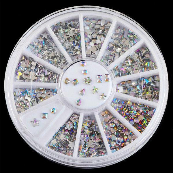 6 Mix Shape Clear Acrylic Nail Art Decoration Wheel - MRSLM