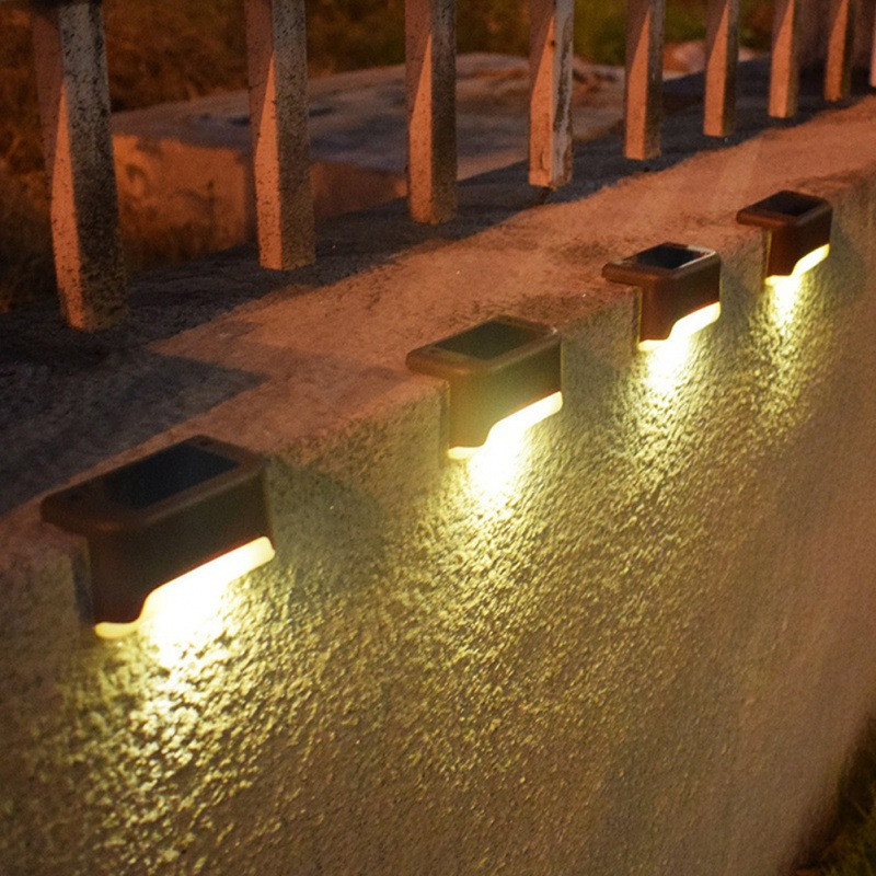 4 Uds. De luces de pared de valla con energía Solar LED, lámpara de jardín, caminos de paso, terraza al aire libre 