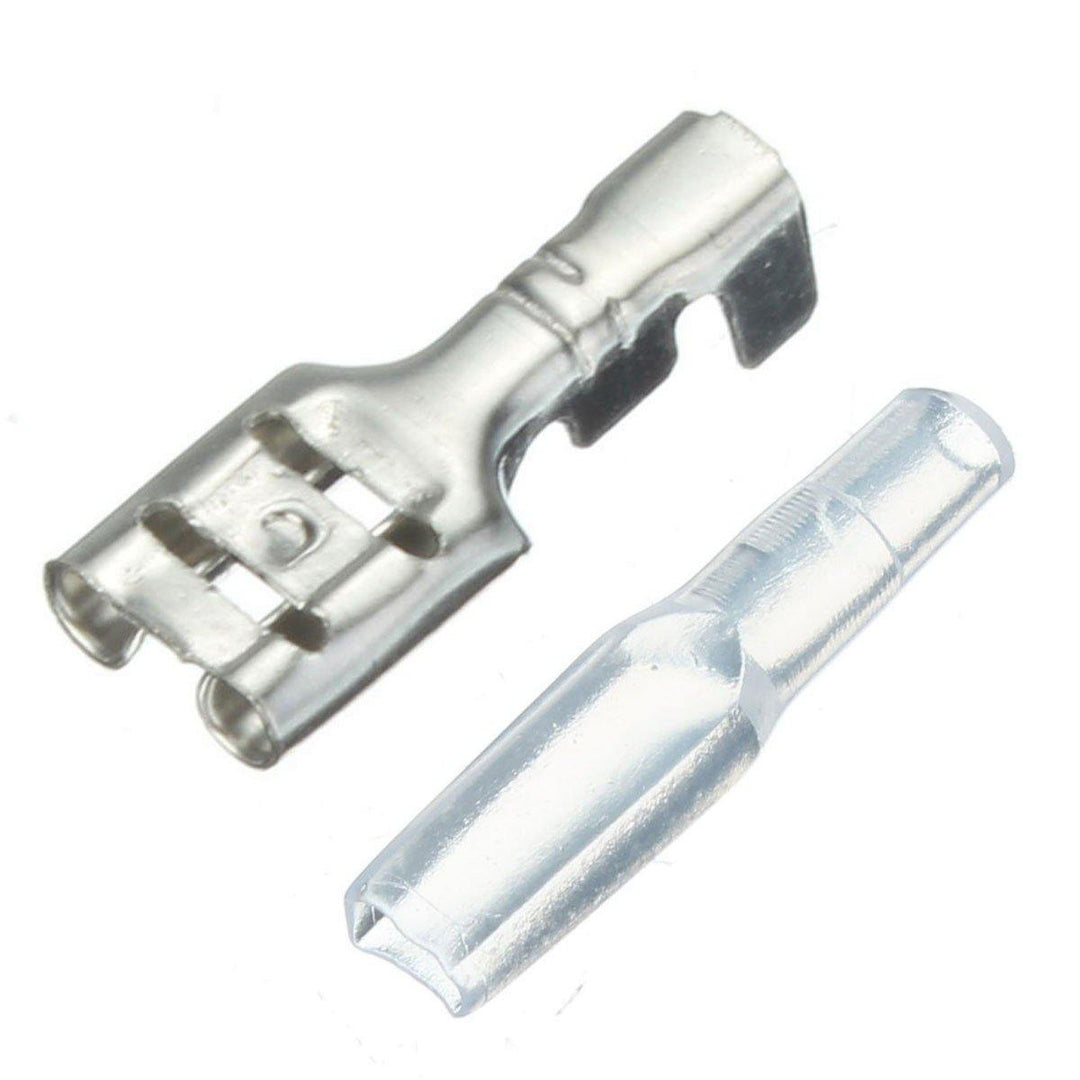 2.8mm 4.8mm 6.3mm Crimp Terminals Female Spade Connectors Insulating Sleeve Kit - MRSLM