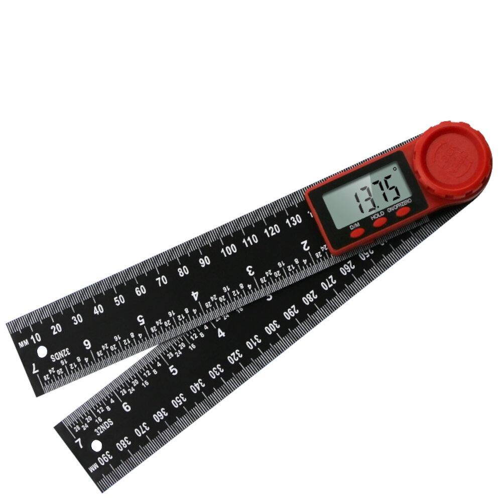 200/300mm 360 Degree LCD Digital Display Angle Ruler Inclinometer Goniometer Protractor Measuring Tool 0-300mm Measuring Ruler - MRSLM