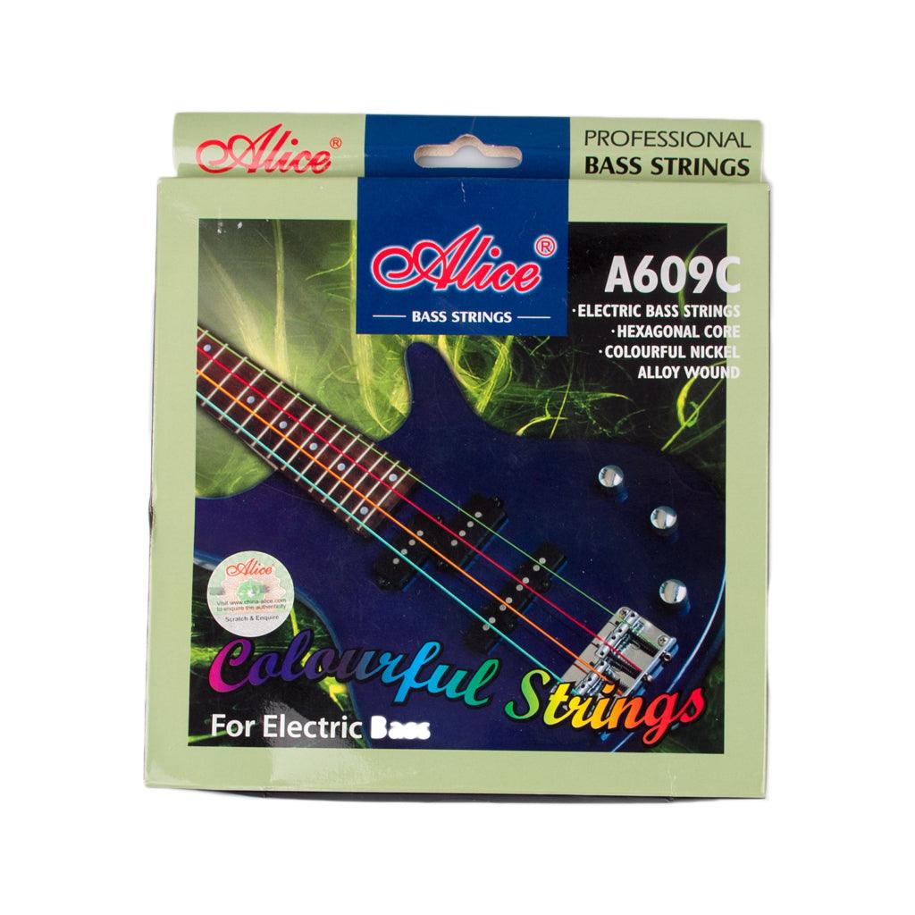 Alices A609C Guitar Strings Colorful 4 Strings Hexagonal Core Nickel Alloy Wound Electric Bass Strings Accessorie - MRSLM