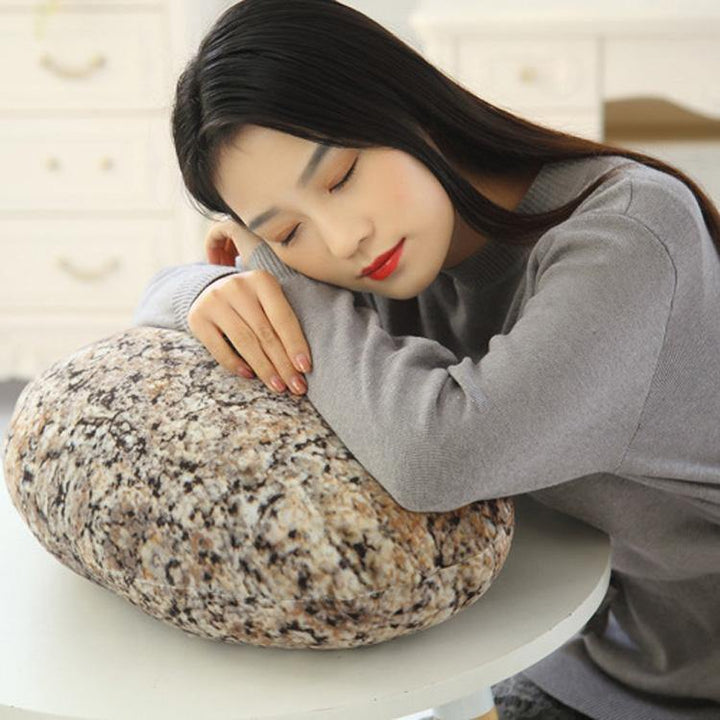 Honana WX-3332 Creative 3D Simulation Stone Pillow Backrest Cobblestone Cushion Birthday Gift Home Decor - MRSLM