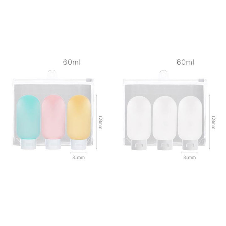 Portable Silicone Refillable Bottle Empty Travel Packing Press for Lotion Shampoo Cosmetic Squeeze Containers (#01) - MRSLM