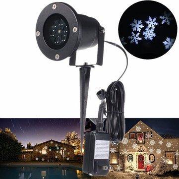LED Snowflake Landscape Projector Light Outdoor Garden Yard Holiday Xmas Lamp - MRSLM