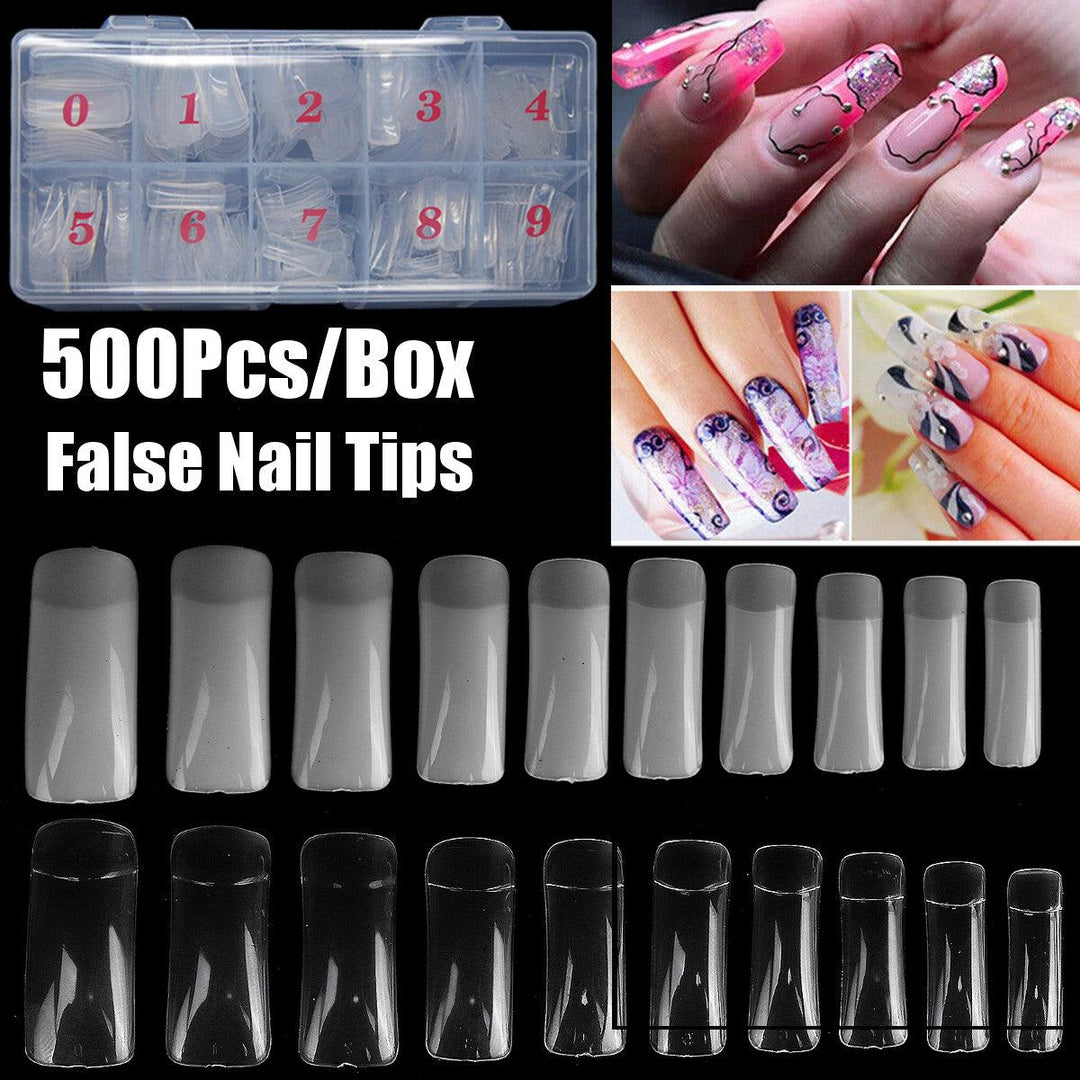 500 Nail Patches Transparent False Nail Nail Polish - MRSLM
