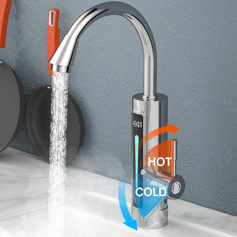 3300W Light Temp Display Electric Heater Instant Heating Hot Water Tap Faucet - MRSLM