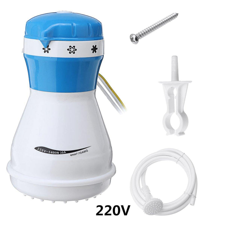 110V/220V Electric Shower Head Instant Water Heater With Hose Bracket 5400W - MRSLM