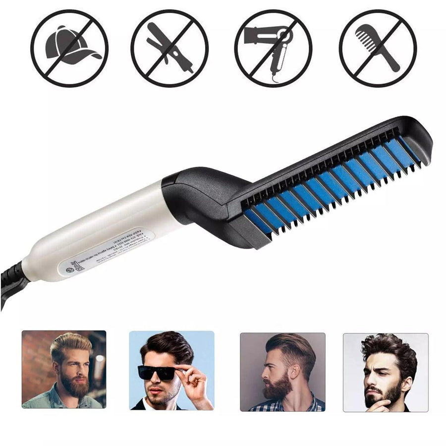 Multi-functional Electric Hair Comb Brush Beard Hair Straightener Heat Styler for Men Beard Straightening Comb Hair - MRSLM